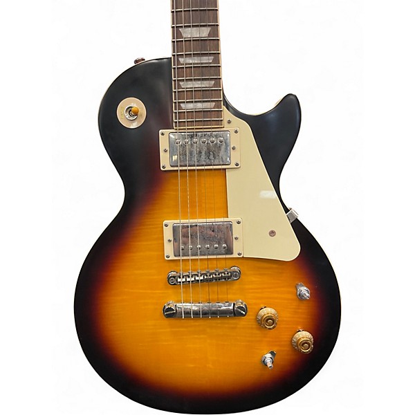 Used 2021 Epiphone Les Paul Classic 2 Tone Sunburst Solid Body Electric Guitar