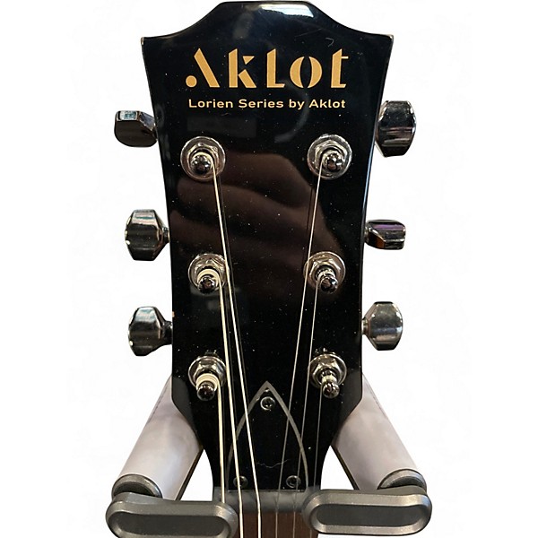 Used Aklot cutaway Black Solid Body Electric Guitar