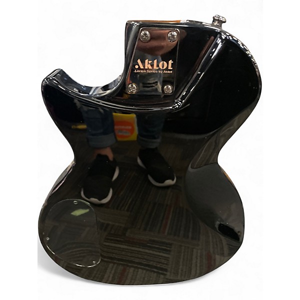 Used Aklot cutaway Black Solid Body Electric Guitar