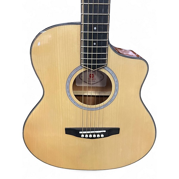 Used Vangoa v100ce Natural Acoustic Electric Guitar