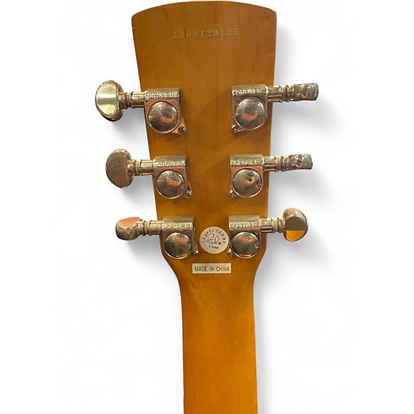 Used Dobro Hound Dog Deluxe Round Neck Tiger Eye Resonator Guitar