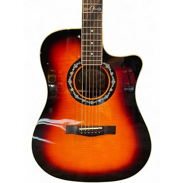 Used Fender T Bucket 300CE 3 Tone Sunburst Acoustic Electric Guitar