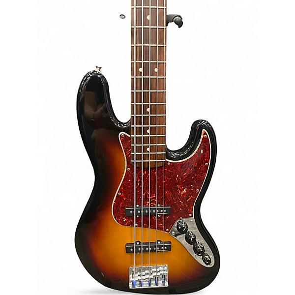 Used Fender Deluxe Active Jazz Bass V 5 String 2 Tone Sunburst Electric Bass Guitar