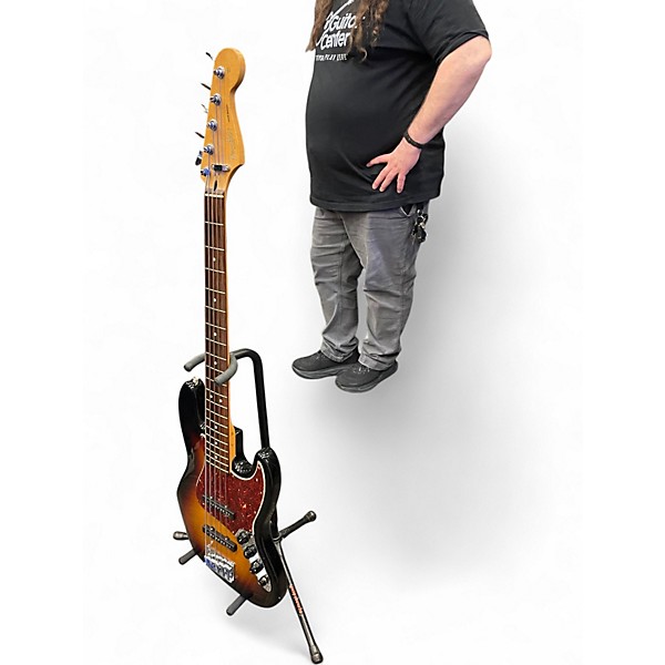 Used Fender Deluxe Active Jazz Bass V 5 String 2 Tone Sunburst Electric Bass Guitar