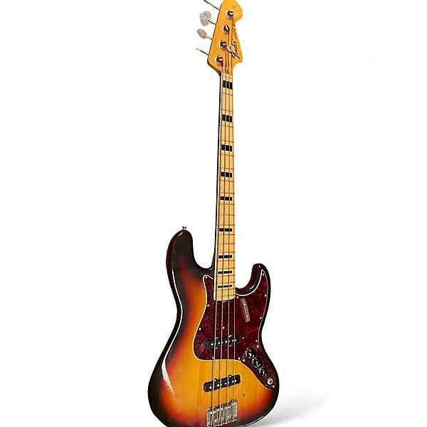 Vintage 1973 Fender 1970S Jazz Bass 2 Color Sunburst Electric Bass Guitar