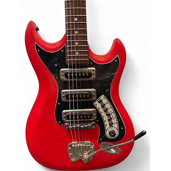 Vintage 1960s Hagstrom H-III Red Solid Body Electric Guitar