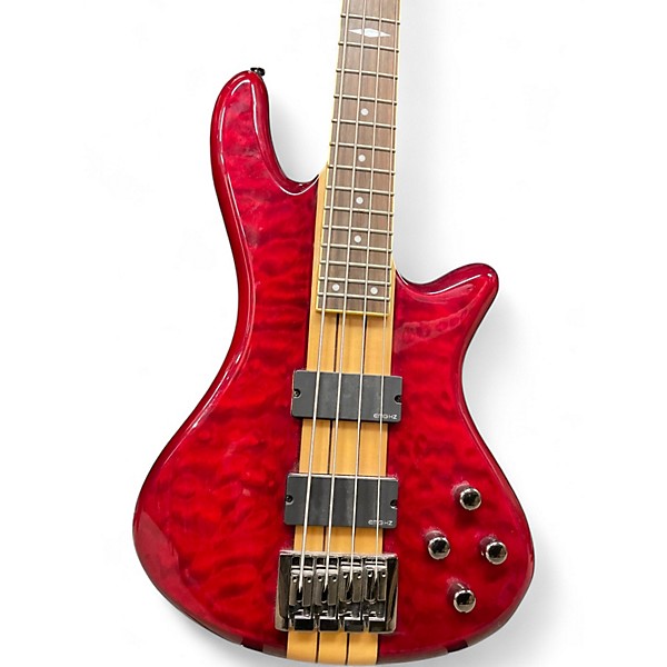 Used Schecter Guitar Research Diamond Series Elite 4 Trans Red Electric Bass Guitar