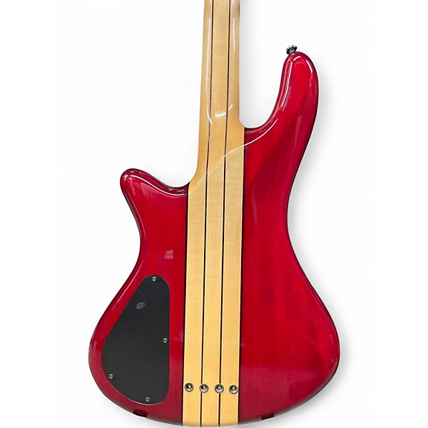 Used Schecter Guitar Research Diamond Series Elite 4 Trans Red Electric Bass Guitar