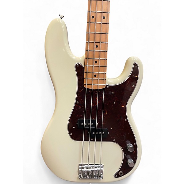 Used Fender Standard Precision Bass Olympic White Electric Bass Guitar