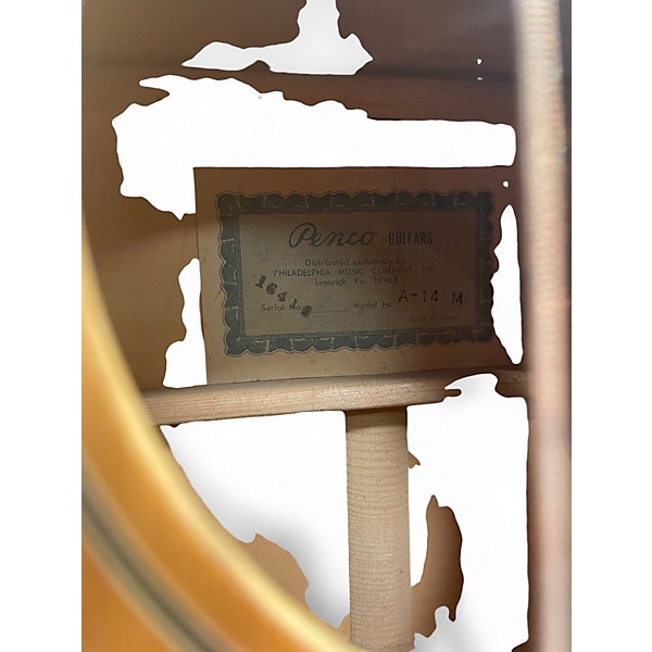 Vintage 1990s Penco A-14M Natural Acoustic Guitar