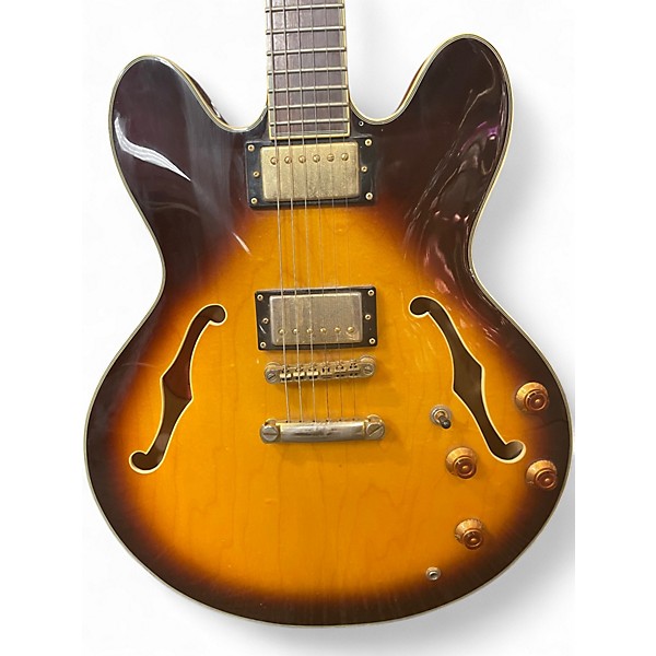 Used Epiphone Sheraton 2 Tone Sunburst Hollow Body Electric Guitar