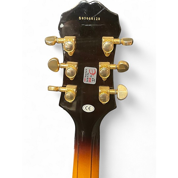 Used Epiphone Sheraton 2 Tone Sunburst Hollow Body Electric Guitar