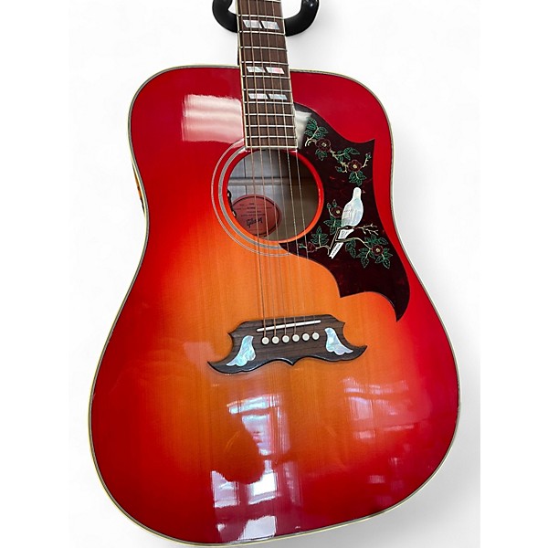 Used Gibson Dove Cherry Sunburst Acoustic Electric Guitar