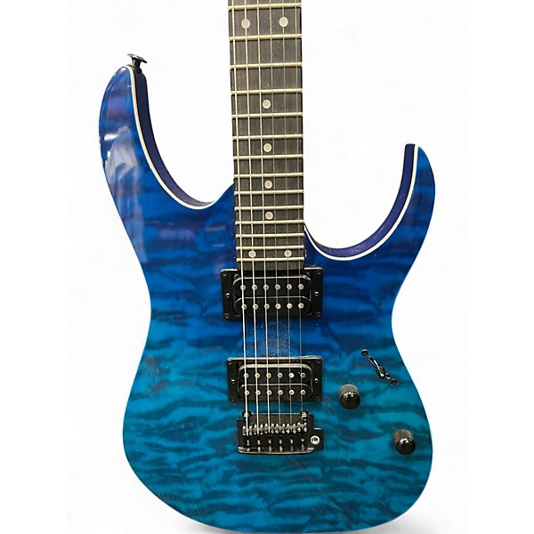 Used Ibanez GRG120QASP Gio blue gradation Solid Body Electric Guitar
