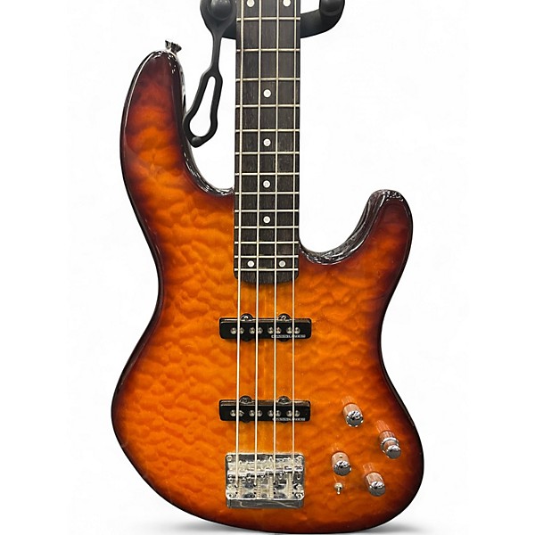 Used Fender Active Jazz Bass Tiger Eye Electric Bass Guitar
