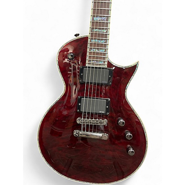 Used ESP LTD EC1000 Deluxe QUILTED RED Solid Body Electric Guitar
