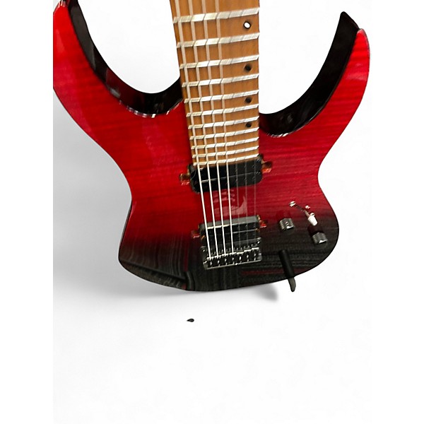 Used Spira s457 Red to Black Fade Solid Body Electric Guitar