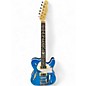 Used Zuwei Factory Thinline TL Electric Guitar Semi-Hollow Jazz Flower Quilted Blue Hollow Body Electric Guitar thumbnail