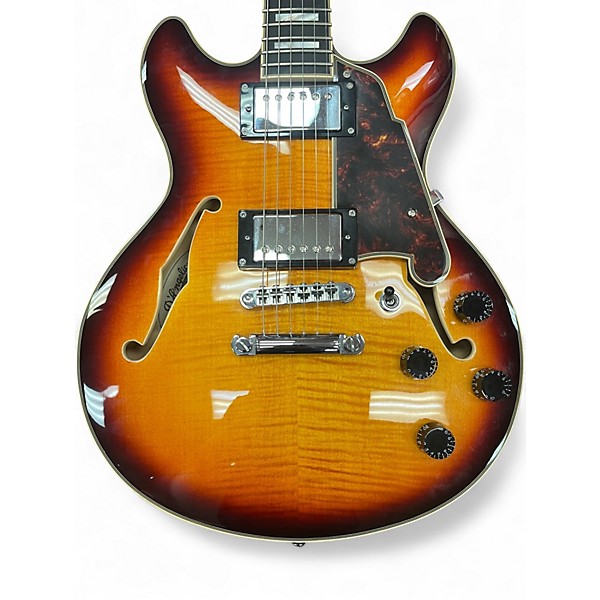 Used D'Angelico MINI DC 2 Tone Sunburst Hollow Body Electric Guitar