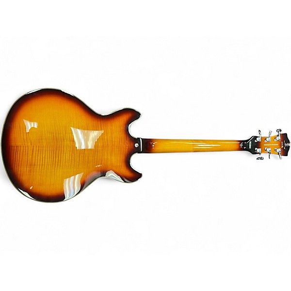 Used D'Angelico MINI DC 2 Tone Sunburst Hollow Body Electric Guitar