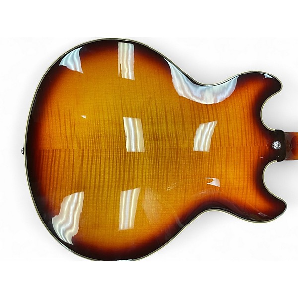 Used D'Angelico MINI DC 2 Tone Sunburst Hollow Body Electric Guitar