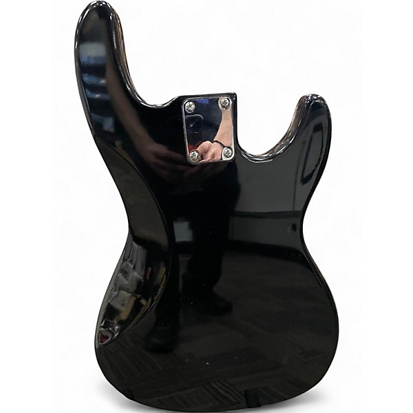 Used Glary Precision left handed Black and White Electric Bass Guitar