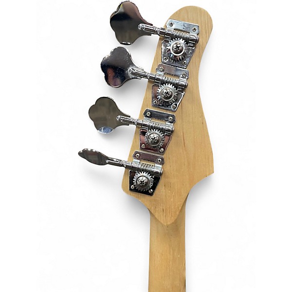 Used Glary Precision left handed Black and White Electric Bass Guitar