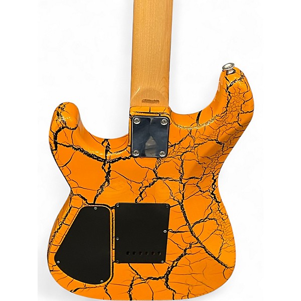 Used Charvette By Charvel hss  orange with black crackle Solid Body Electric Guitar