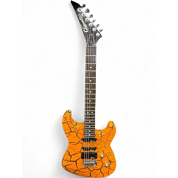 Used Charvette By Charvel hss  orange with black crackle Solid Body Electric Guitar