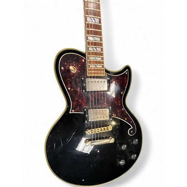 Used D'Angelico DELUXE Black and Gold Solid Body Electric Guitar