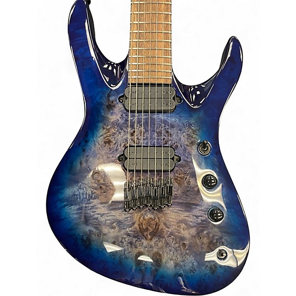 Used Jackson Chris Broderick Soloist 7 String Blue Burl Solid Body Electric Guitar