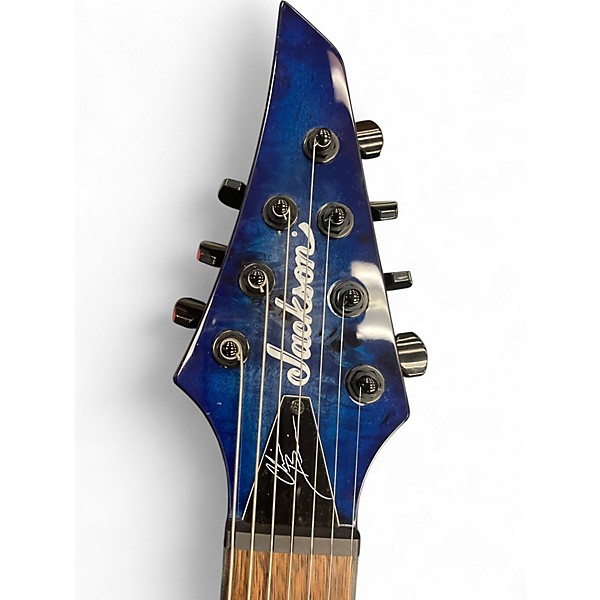 Used Jackson Chris Broderick Soloist 7 String Blue Burl Solid Body Electric Guitar