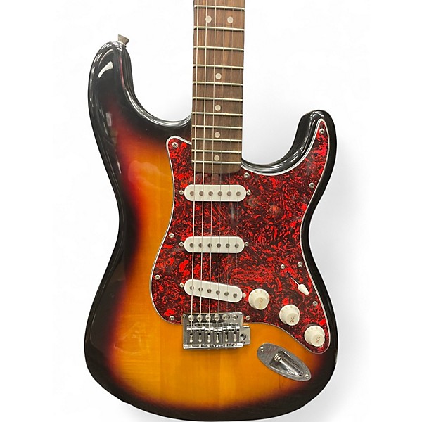 Used Squier Standard Stratocaster 3 Tone Sunburst Solid Body Electric Guitar