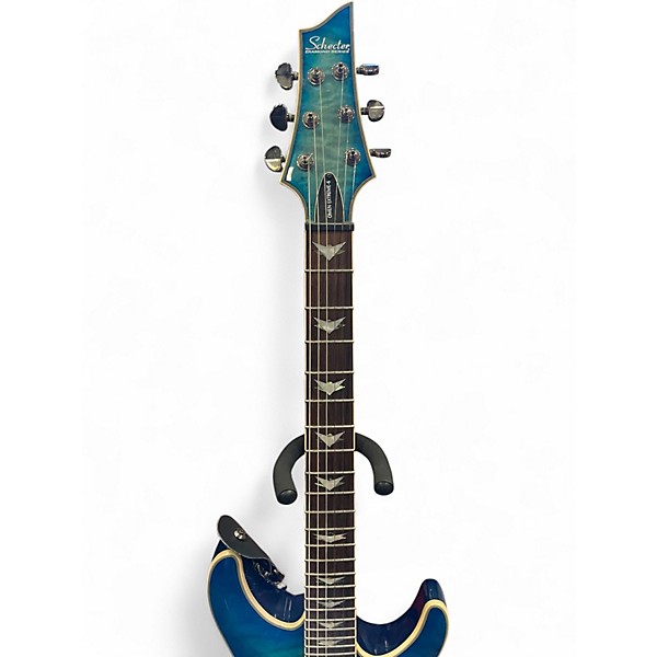 Used Schecter Guitar Research Omen Extreme 6 Ocean Blue Burst Solid Body Electric Guitar