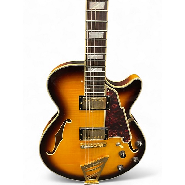 Used D'Angelico EX-SS 2 Tone Sunburst Hollow Body Electric Guitar