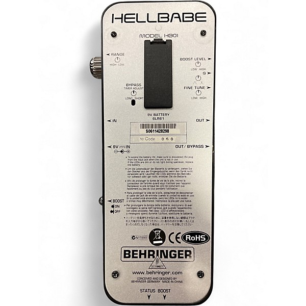 Used Behringer HB01 Hellbabe Optical Wah Effect Pedal