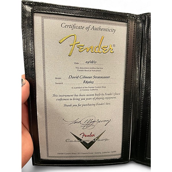 Used 2016 Fender Custom Shop David Gilmour Signature Stratocaster NOS Black on Black Solid Body Electric Guitar