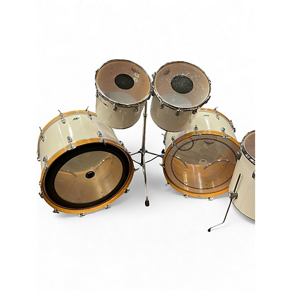 Used 1970s Ludwig 6 Piece 6pc Concert Toms Pearl White Drum Kit