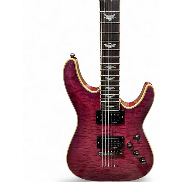 Used Schecter Guitar Research Omen Extreme 6 MAGENTA Solid Body Electric Guitar