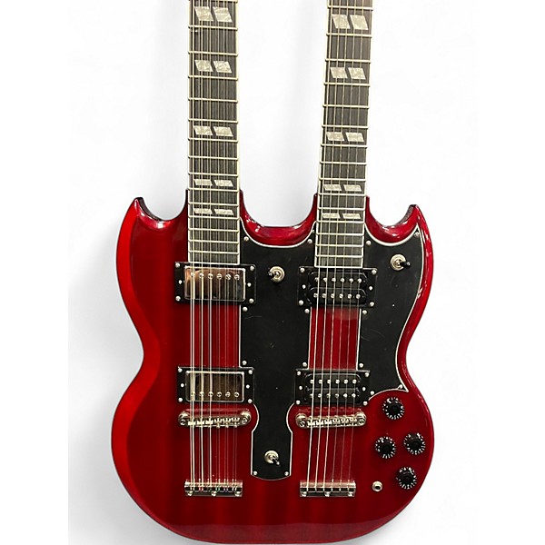 Used Epiphone G1275 Double Neck Candy Apple Red Solid Body Electric Guitar