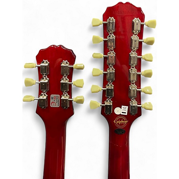 Used Epiphone G1275 Double Neck Candy Apple Red Solid Body Electric Guitar