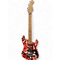 Used EVH Striped Series Frankie Red with Black and White Stripes Solid Body Electric Guitar thumbnail