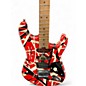 Used EVH Striped Series Frankie Red with Black and White Stripes Solid Body Electric Guitar