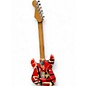 Used EVH Striped Series Frankie Red with Black and White Stripes Solid Body Electric Guitar