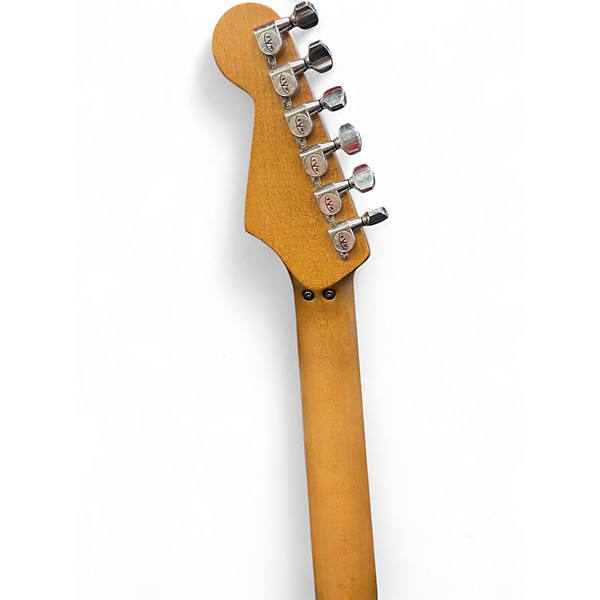 Used EVH Striped Series Frankie Red with Black and White Stripes Solid Body Electric Guitar