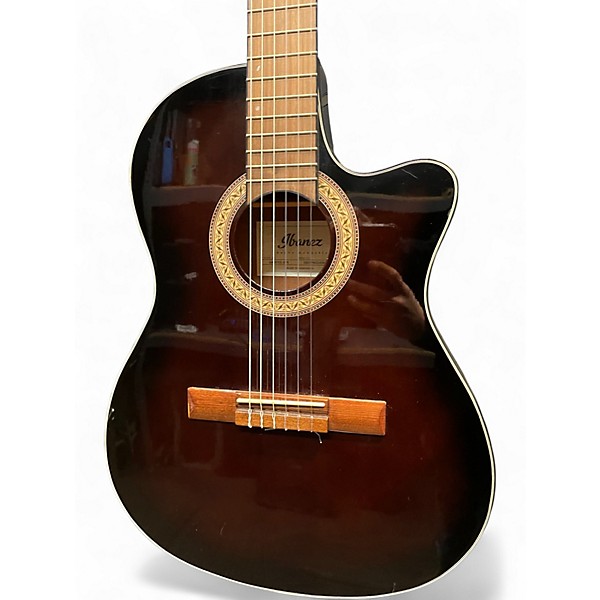 Used Ibanez GA35TCE Dark Violin Sunburst Classical Acoustic Electric Guitar