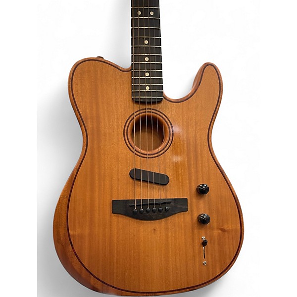 Used Fender American Acoustasonic Telecaster Natural Acoustic Electric Guitar