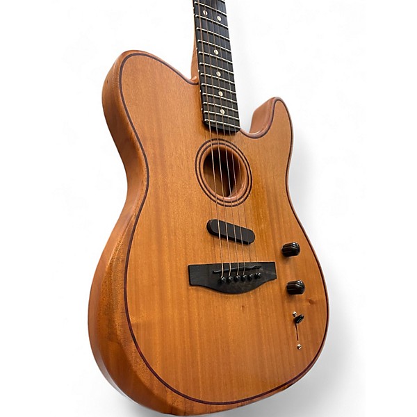 Used Fender American Acoustasonic Telecaster Natural Acoustic Electric Guitar