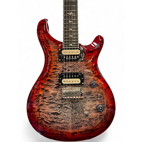 Used PRS SE Custom 24 08 Quilt Charcoal Cherry Burst Solid Body Electric Guitar