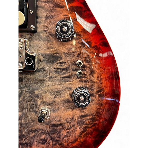 Used PRS SE Custom 24 08 Quilt Charcoal Cherry Burst Solid Body Electric Guitar